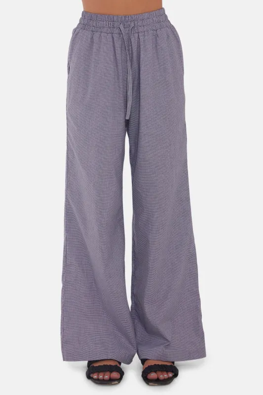 Georgica Beach Poplin Pant Black Gingham sold by Blue & Cream