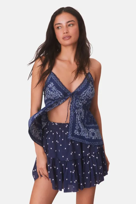 Ruffle Mini Skirt Navy Nightfall made by LoveShackFancy