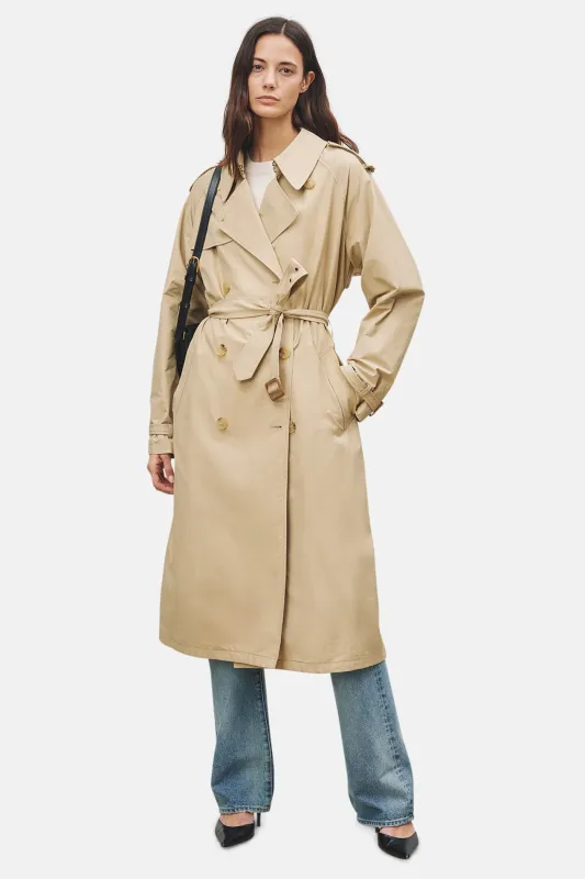 Tanner Trench Coat Khaki sold by Blue & Cream