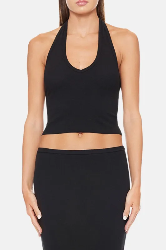 Cropped Halter Top Black sold by Blue & Cream