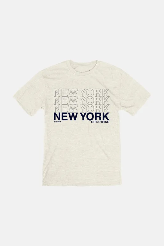 New York Or Nothing Tee Oatmeal sold by Blue & Cream