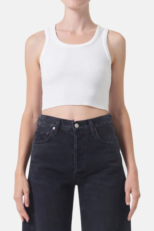 Cropped Poppy Tank White sold by Blue & Cream