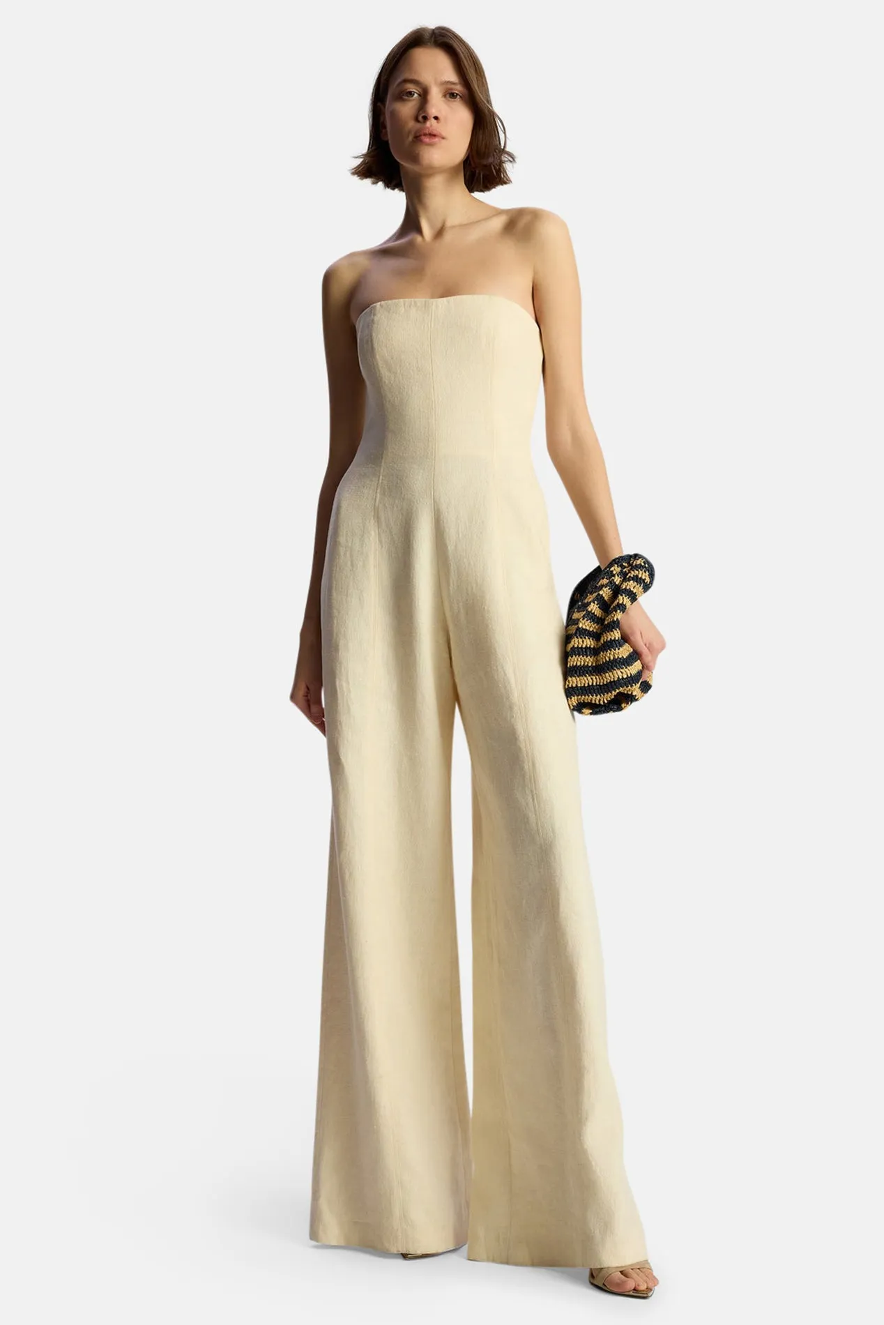 Eden Strapless Linen Jumpsuit Villa sold by Blue & Cream