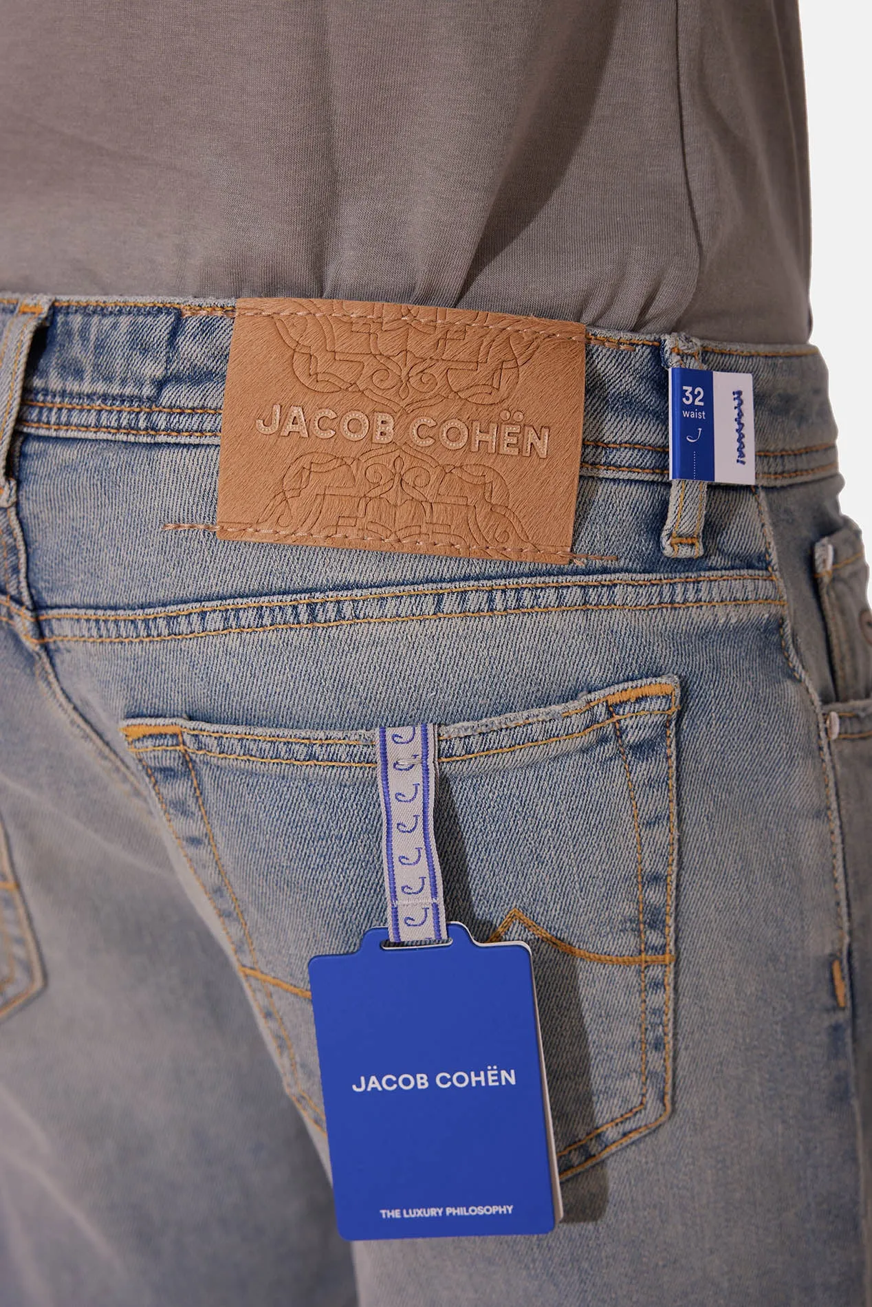 Bard Slim Fit Denim Light Blue w/ Biege Patch sold by Blue & Cream product image thumbnail 5