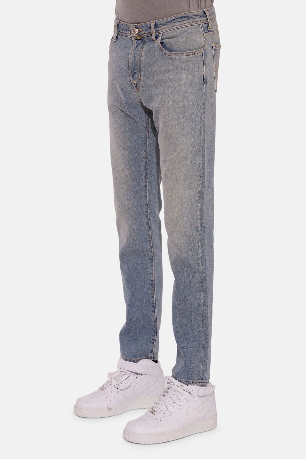 Bard Slim Fit Denim Light Blue w/ Biege Patch sold by Blue & Cream product image thumbnail 3