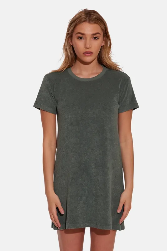 Terry Tee Dress Green sold by Blue & Cream