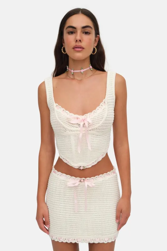 Olina Crochet Top Cream sold by Blue & Cream