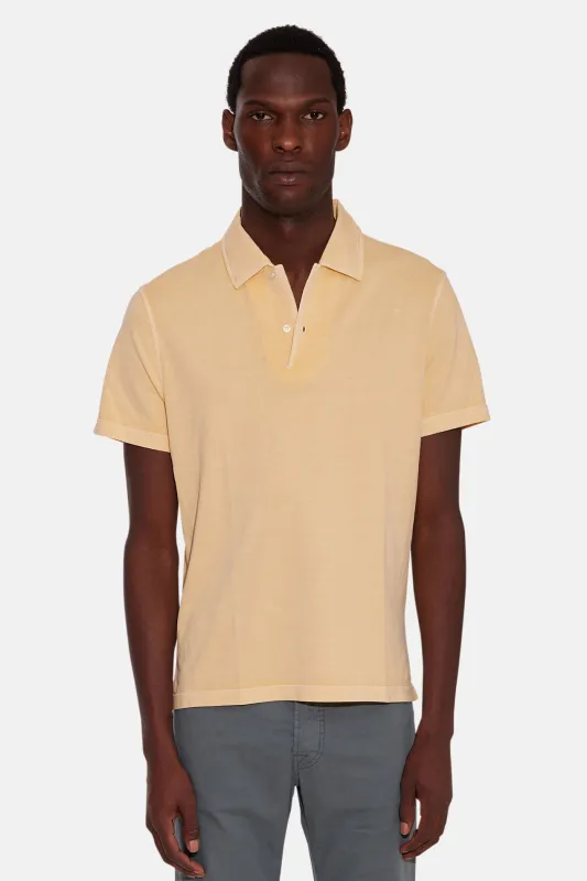 Short Sleeve Cotton Polo Yellow sold by Blue & Cream