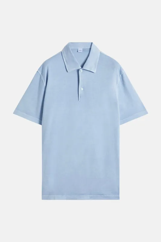 Short Sleeve Cotton Polo Sky Blue made by Blue & Cream