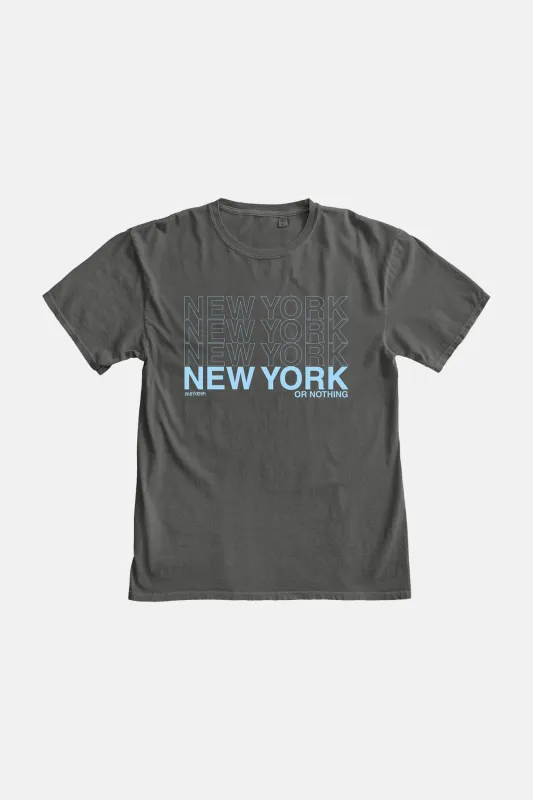 NEW YORK or NOTHING Tee Vintage Black/Sky sold by Blue & Cream