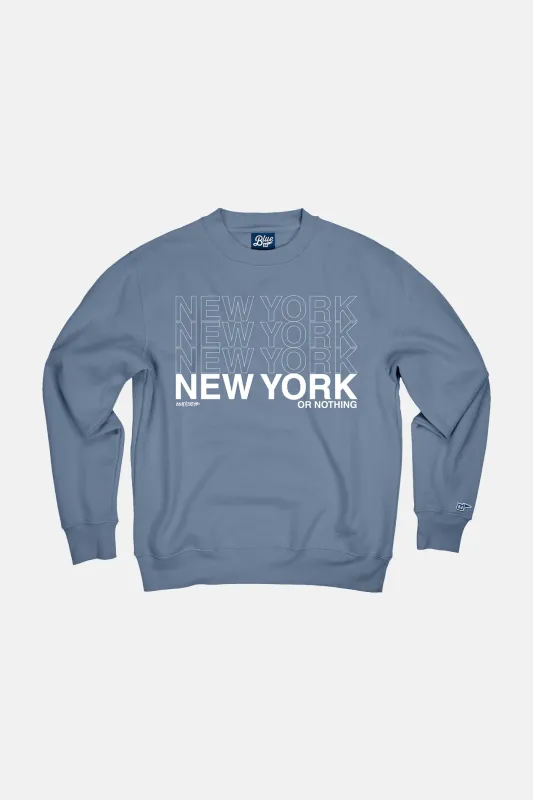 New York or Nothing Crewneck Baltic sold by Blue & Cream