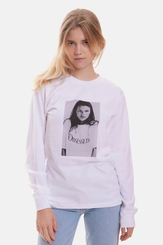 Obsessed Long Sleeve Tee White sold by Blue & Cream