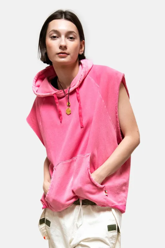 Artists Wanted Cutoff Superyumm Biggy Hoodie Pinkplant sold by Blue & Cream