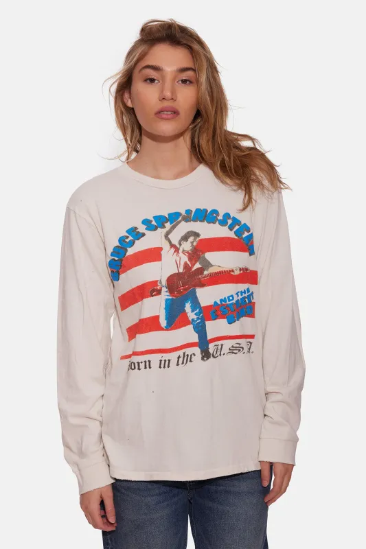 Bruce Springsteen Long Sleeve Vintage White sold by Blue & Cream