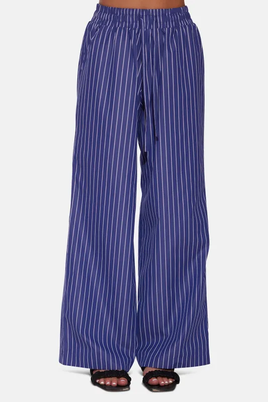 Georgica Beach Poplin Pant Navy/White Stripe sold by Blue & Cream