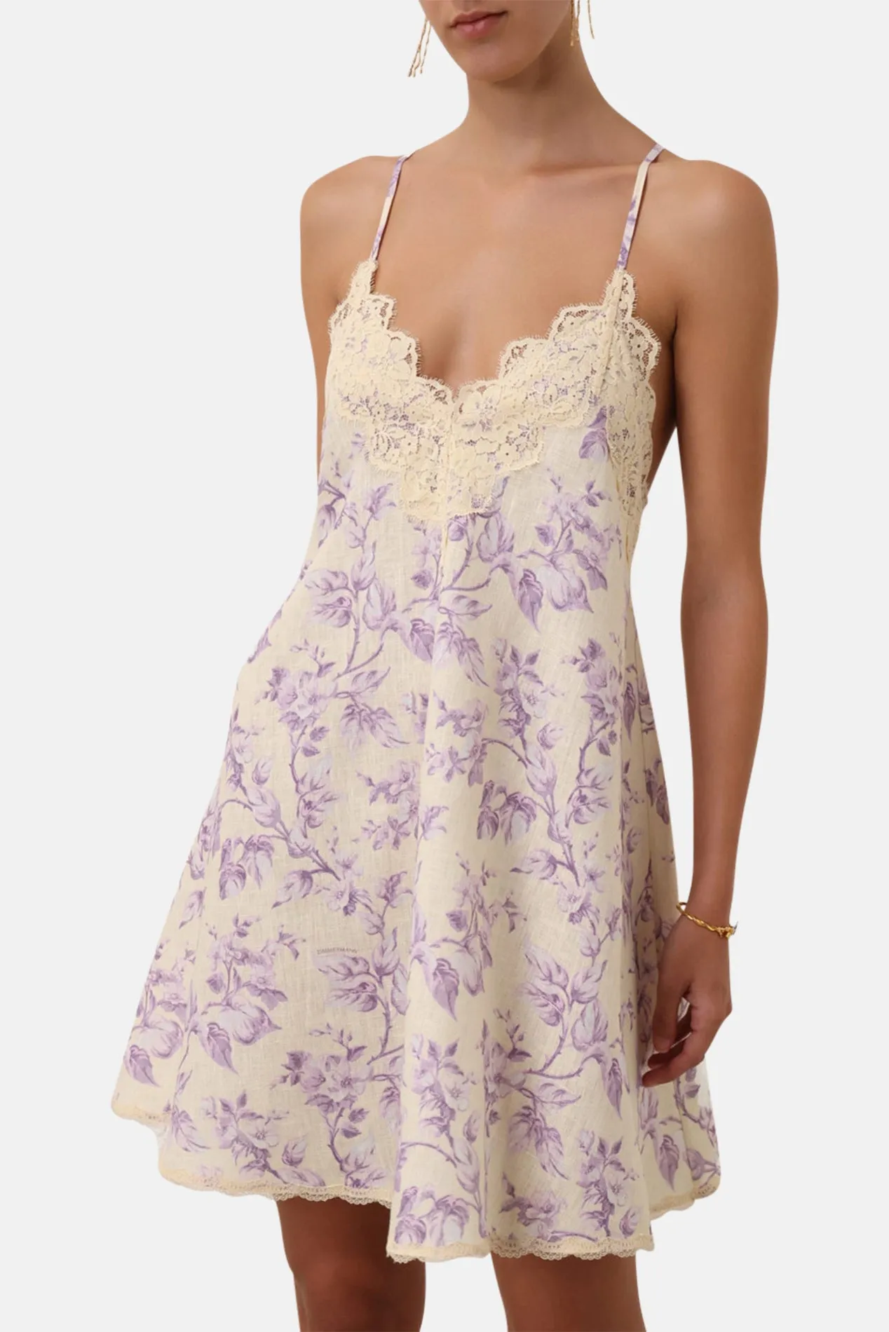 Halliday Swing Mini Dress Yellow/Lilac Floral sold by Blue & Cream