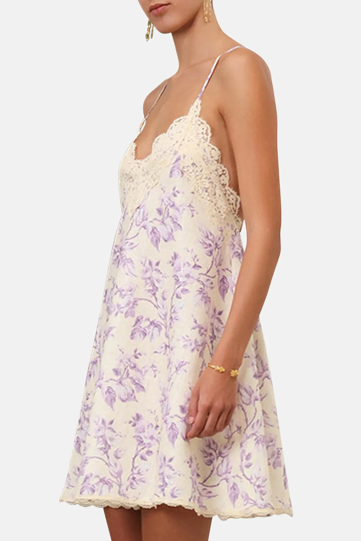 Halliday Swing Mini Dress Yellow/Lilac Floral sold by Blue & Cream product image thumbnail 2