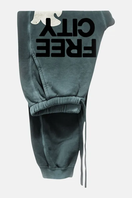 FREECITYlarge Sunfades Pocket Sweatpant Surplus Green Cream made by freecity