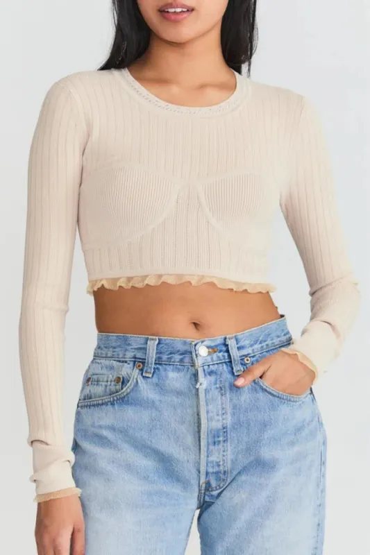 Amandine Crop Pullover Dune sold by Blue & Cream