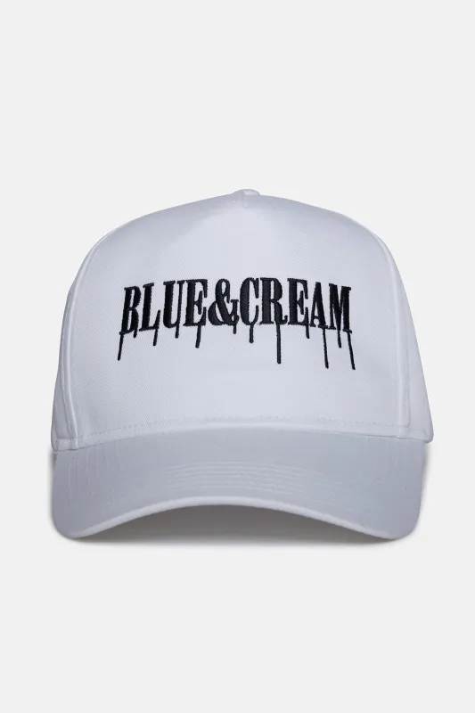 Blue&Cream Drip Baseball Cap White sold by Blue & Cream