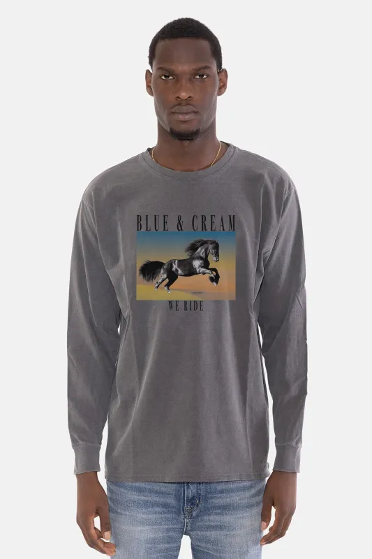 We Ride Long Sleeve Vintage Black sold by Blue & Cream