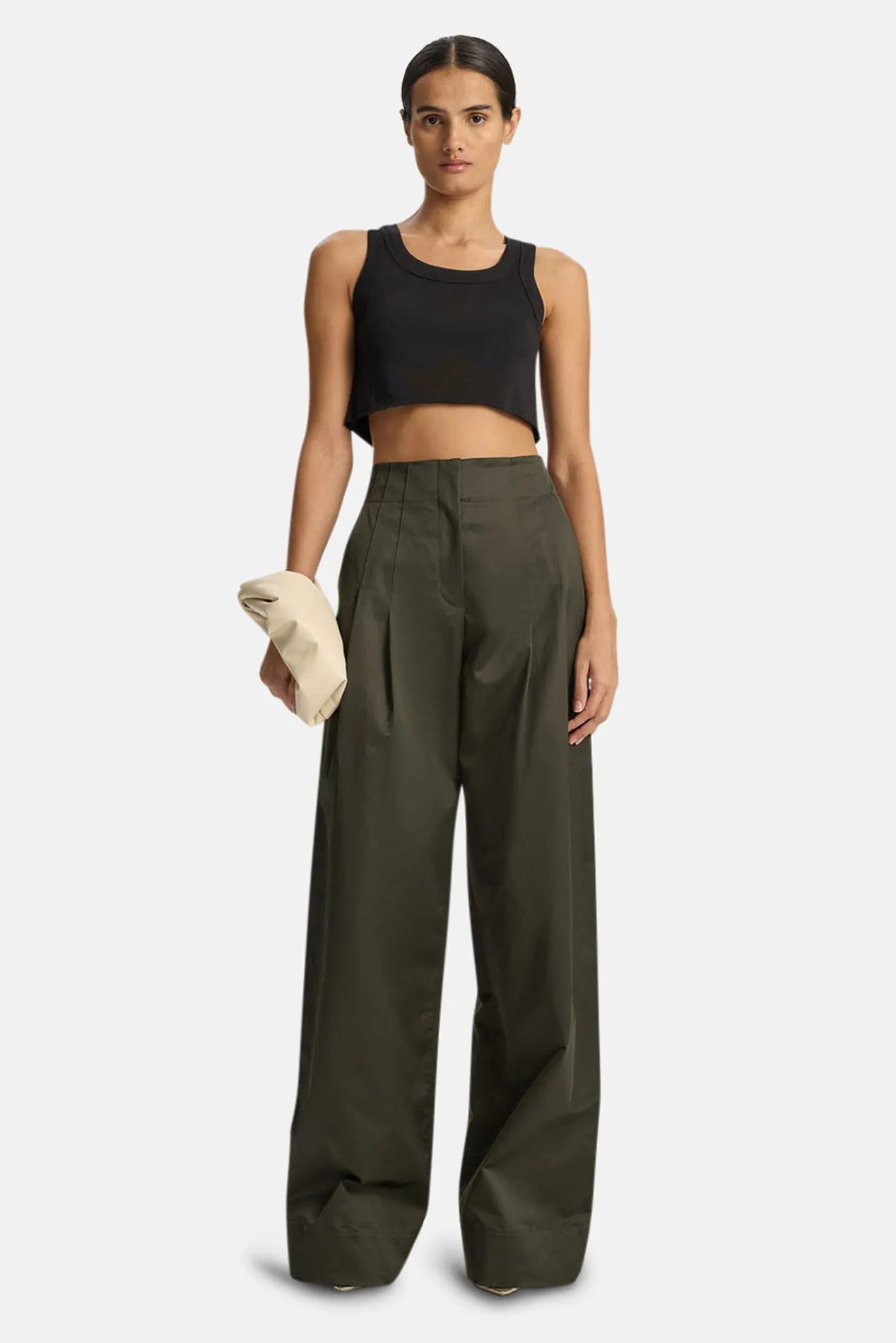 Halsey Cropped Cotton Rib Tank Black sold by Blue & Cream product image thumbnail 5