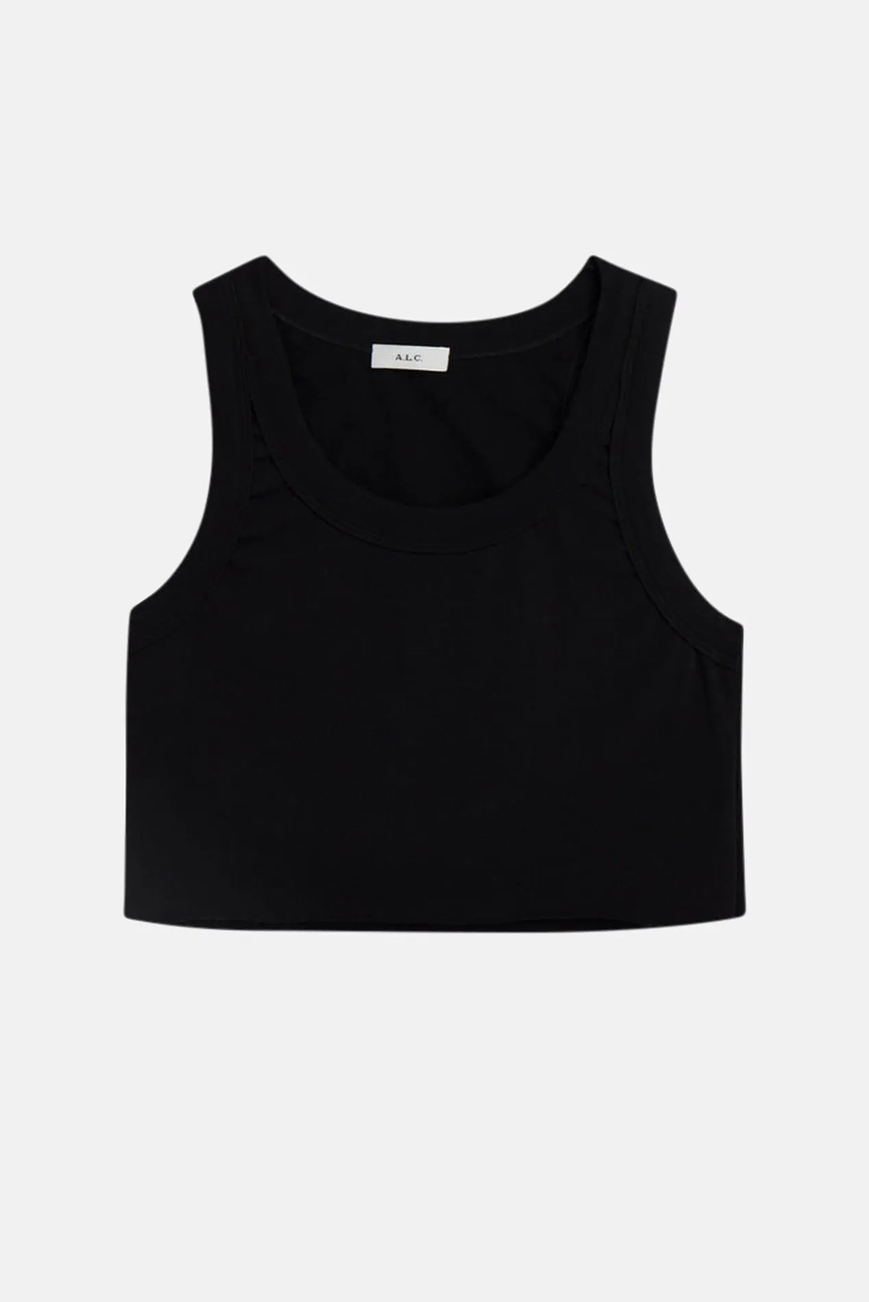 Halsey Cropped Cotton Rib Tank Black sold by Blue & Cream product image thumbnail 4