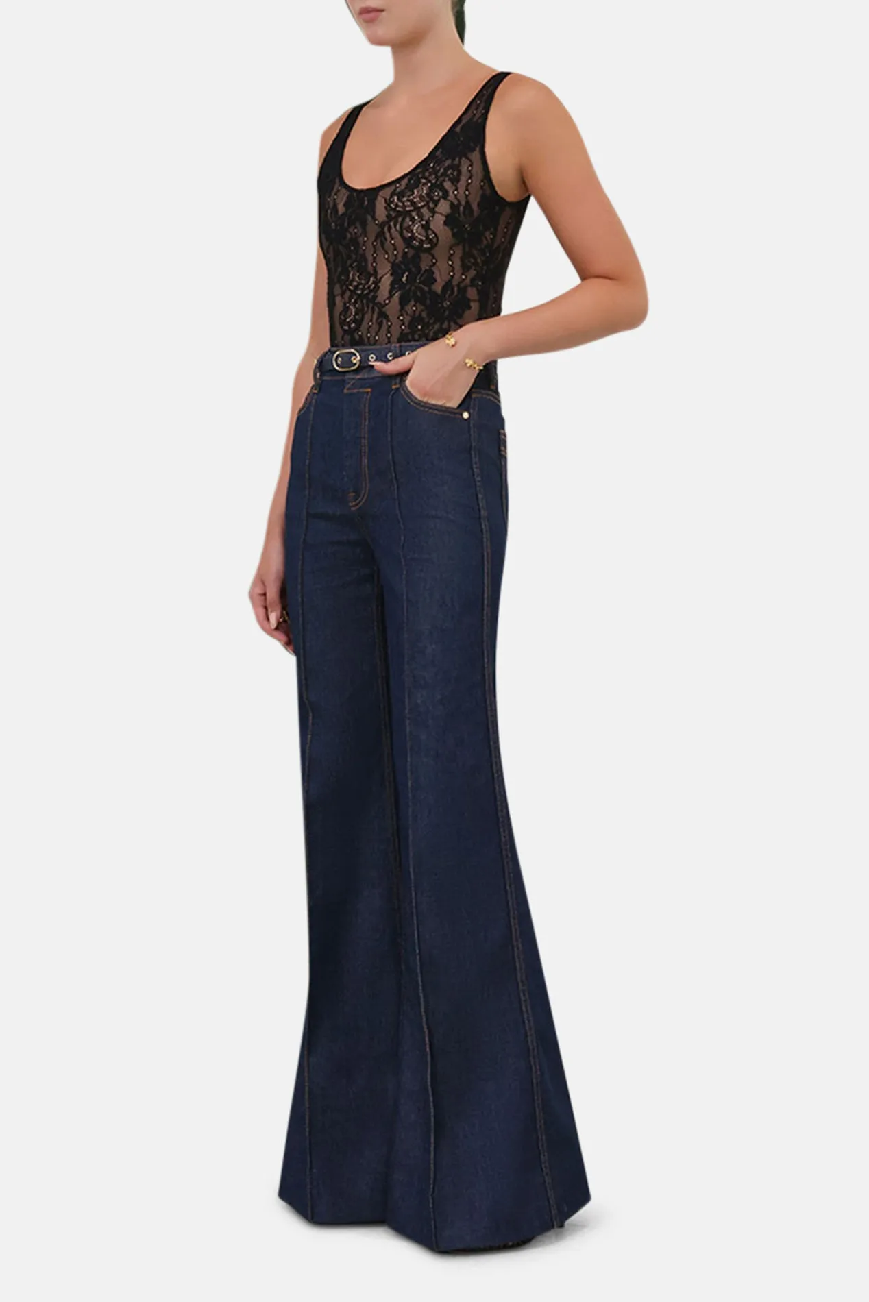 Lace Scoop Bodysuit Black sold by Blue & Cream product image thumbnail 3