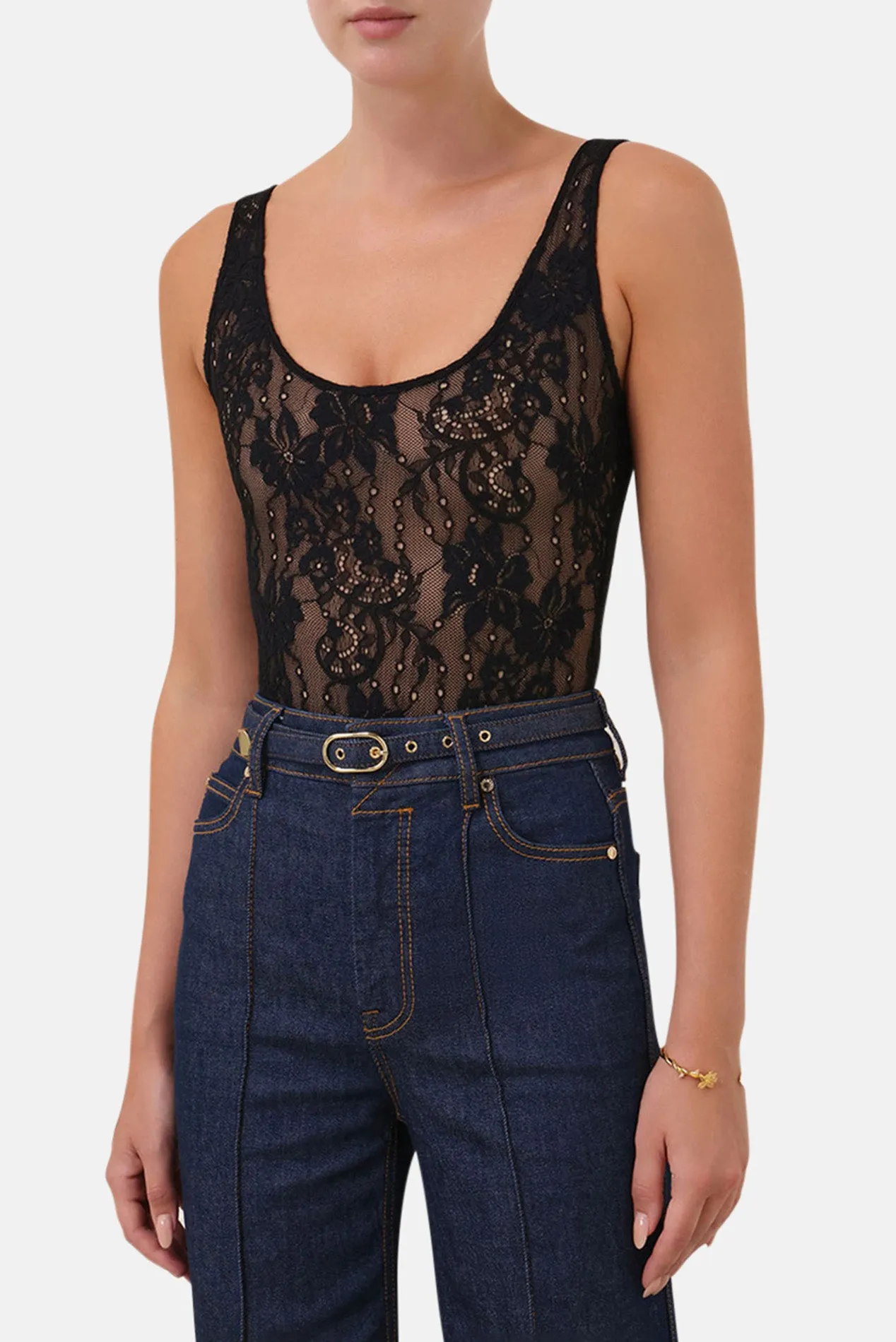Lace Scoop Bodysuit Black sold by Blue & Cream product image thumbnail 2