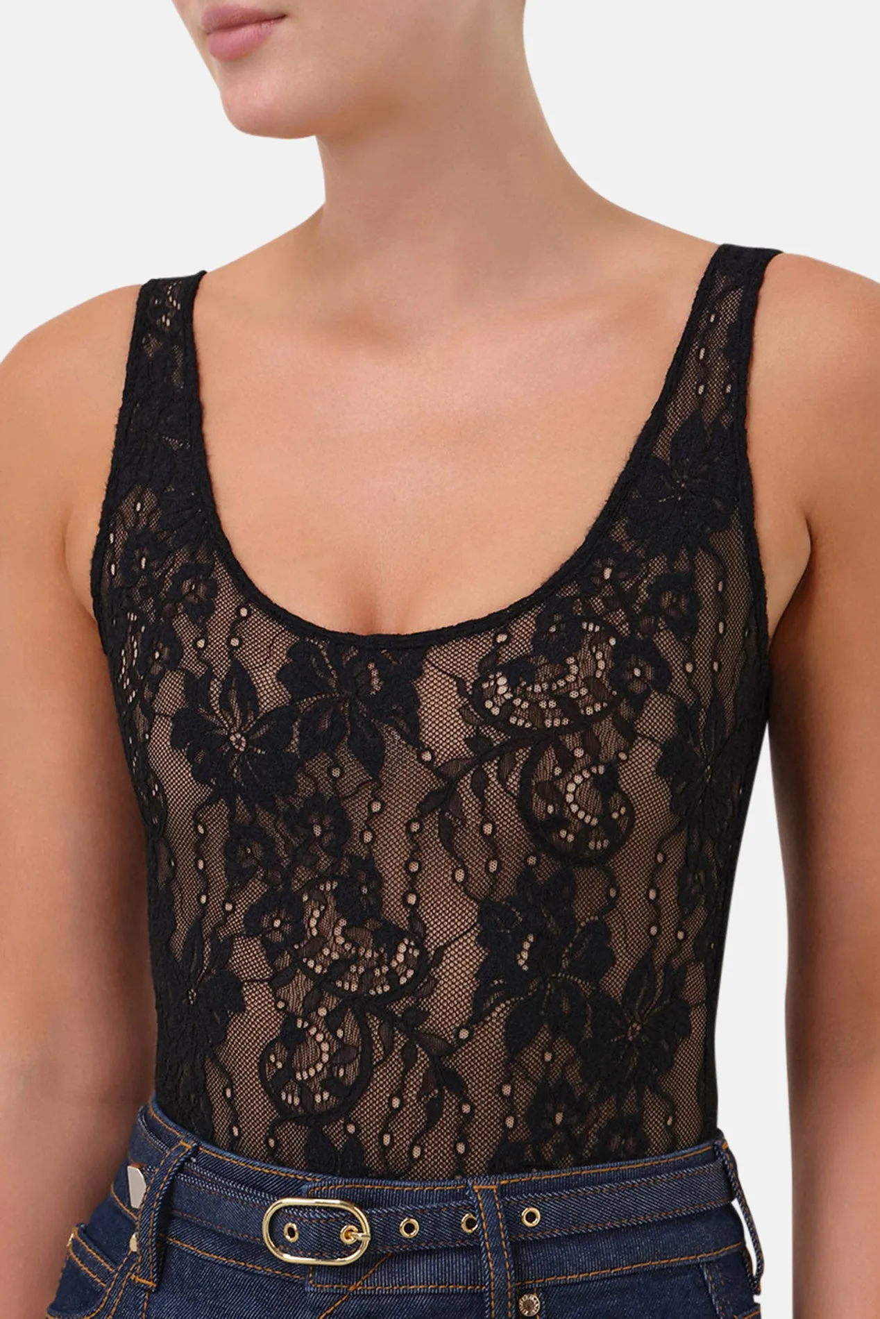 Lace Scoop Bodysuit Black sold by Blue & Cream product image thumbnail 4