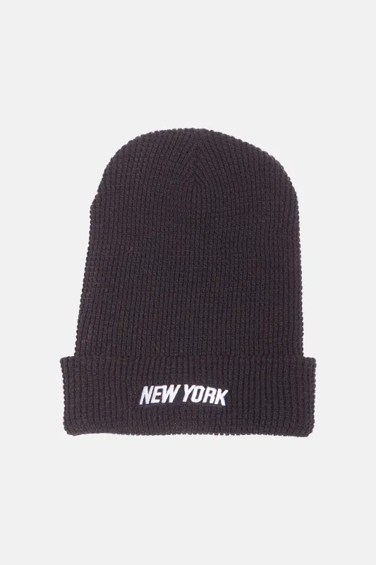 New York Waffle Beanie Black sold by Blue & Cream