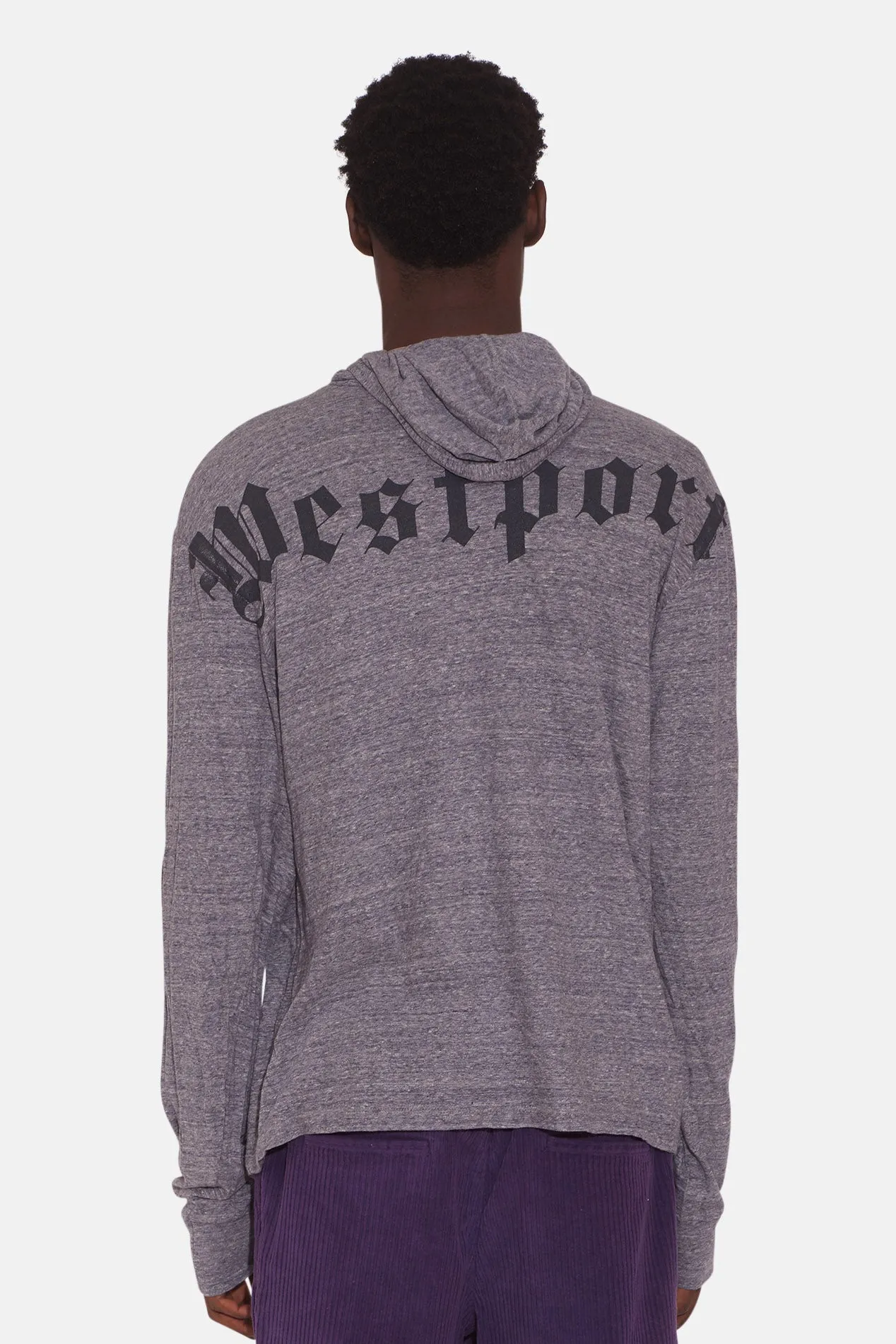 Men's 58 Hoodie Westport Back Print Navy Melange sold by Blue & Cream