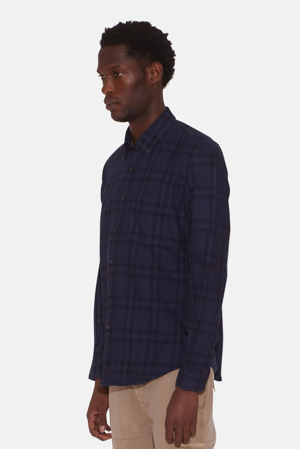 Robert Plaid Flannel Shirt Navy sold by Blue & Cream product image thumbnail 2