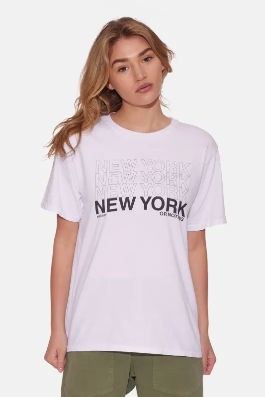 Women's NEW YORK or NOTHING Tee White sold by Blue & Cream