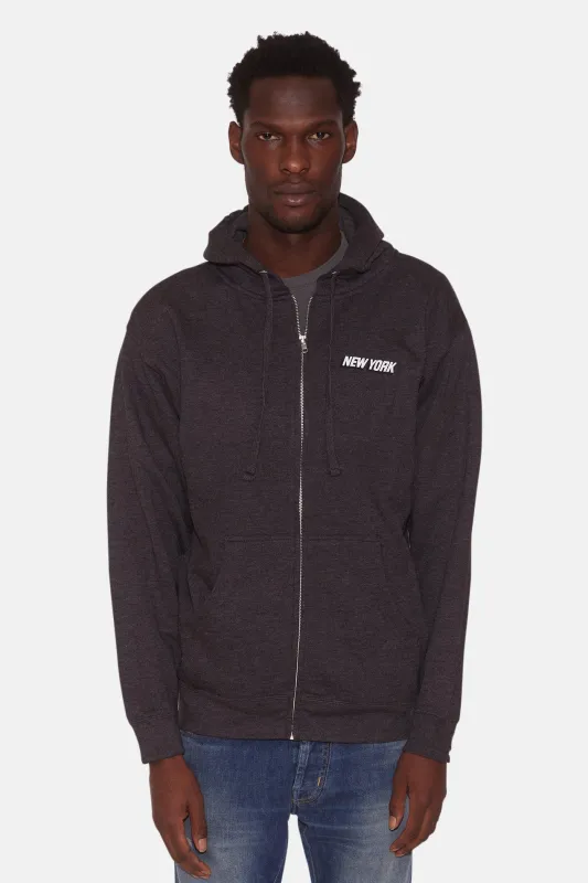 New York Zip Hoodie Charcoal sold by Blue & Cream