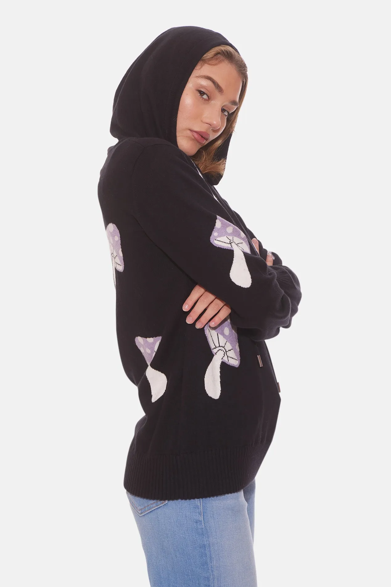 Women's Mushroom Intarsia Pullover Hoodie Multi sold by Blue & Cream product image thumbnail 2