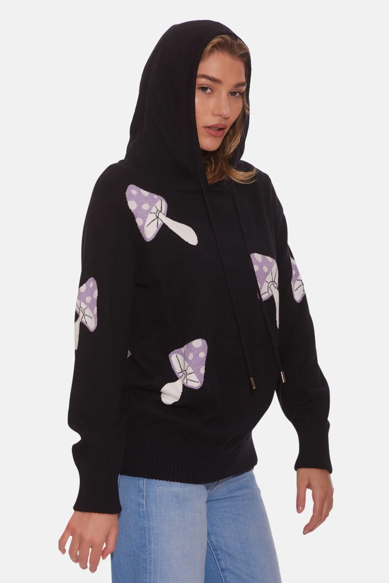 Women's Mushroom Intarsia Pullover Hoodie Multi sold by Blue & Cream product image thumbnail 5