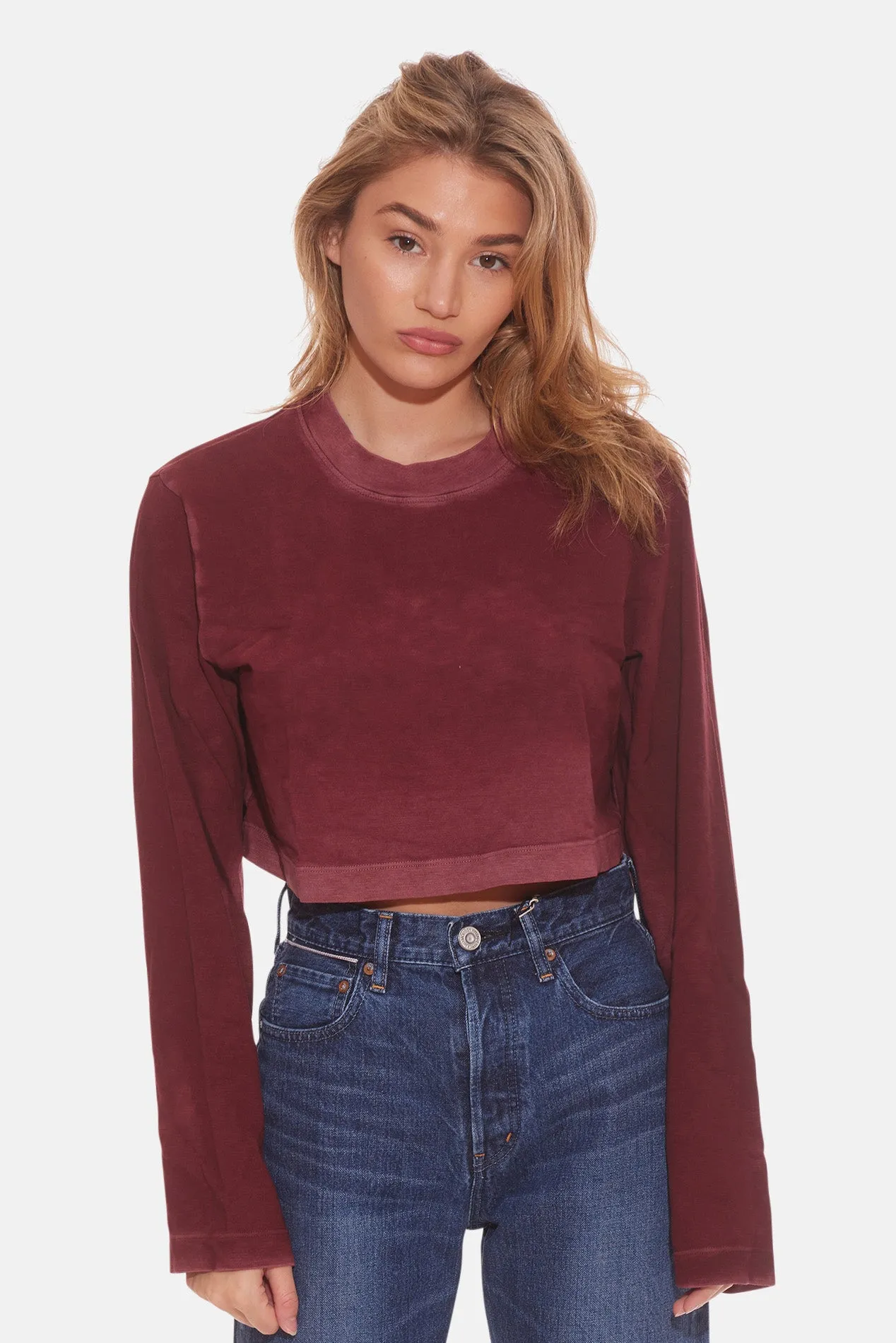 Tokyo Crop Long Sleeve Plum Mix sold by Blue & Cream