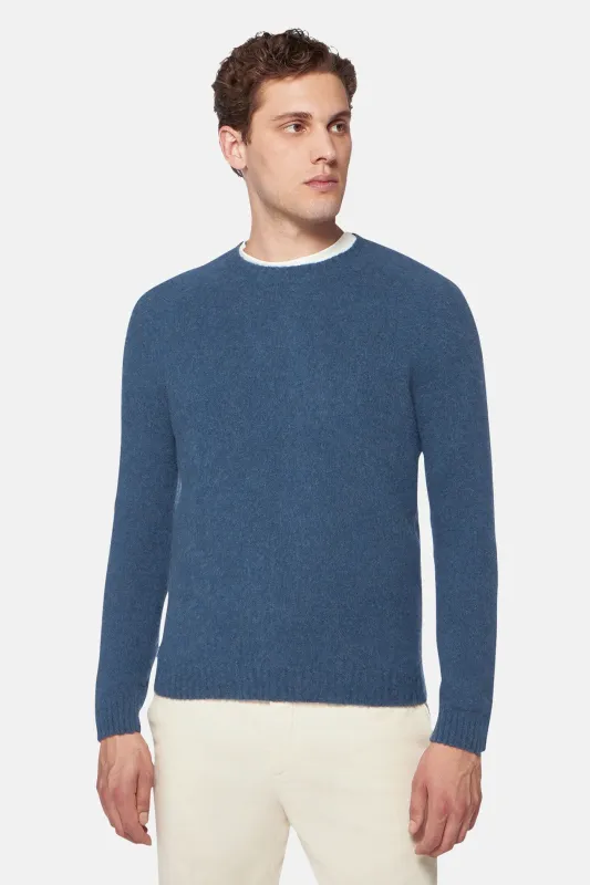Cashmere Crew Sweater Blue sold by Blue & Cream
