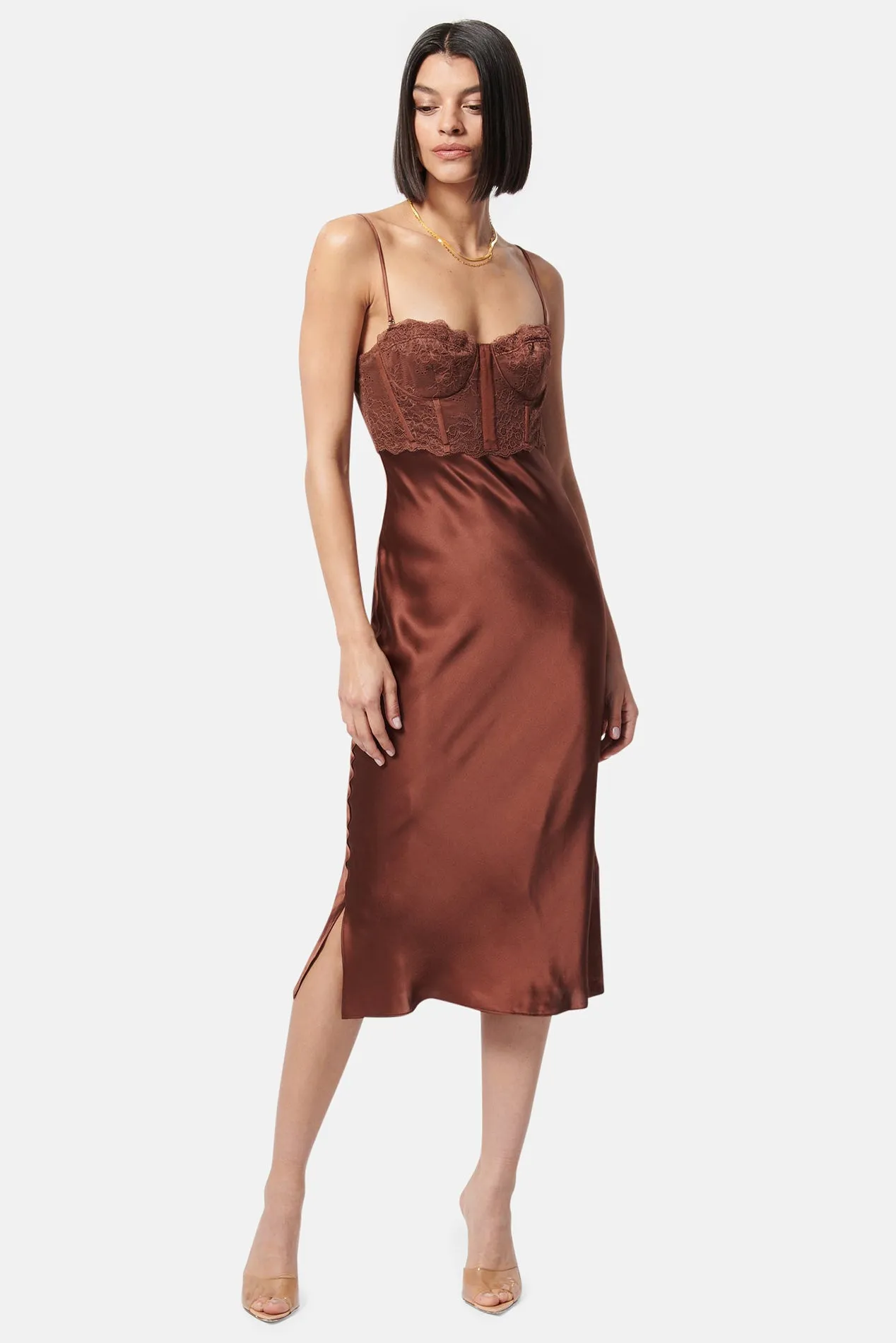 Lara Dress Coffee sold by Blue & Cream