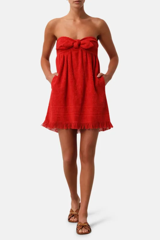 Alight Toweling Mini Dress Red sold by Blue & Cream