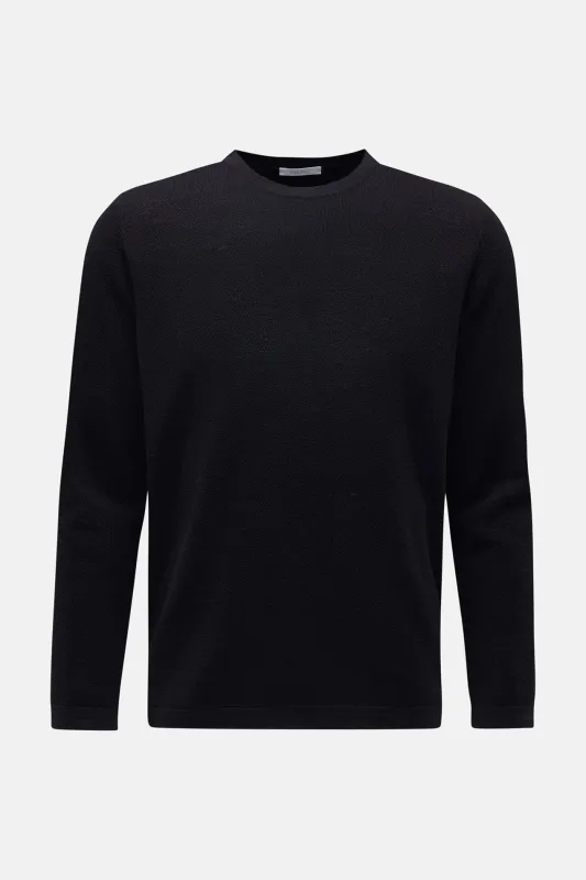 Merino Oyster Crewneck Navy sold by Blue & Cream