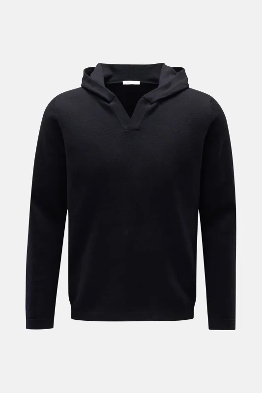 Merino Oyster Hoodie Navy sold by Blue & Cream