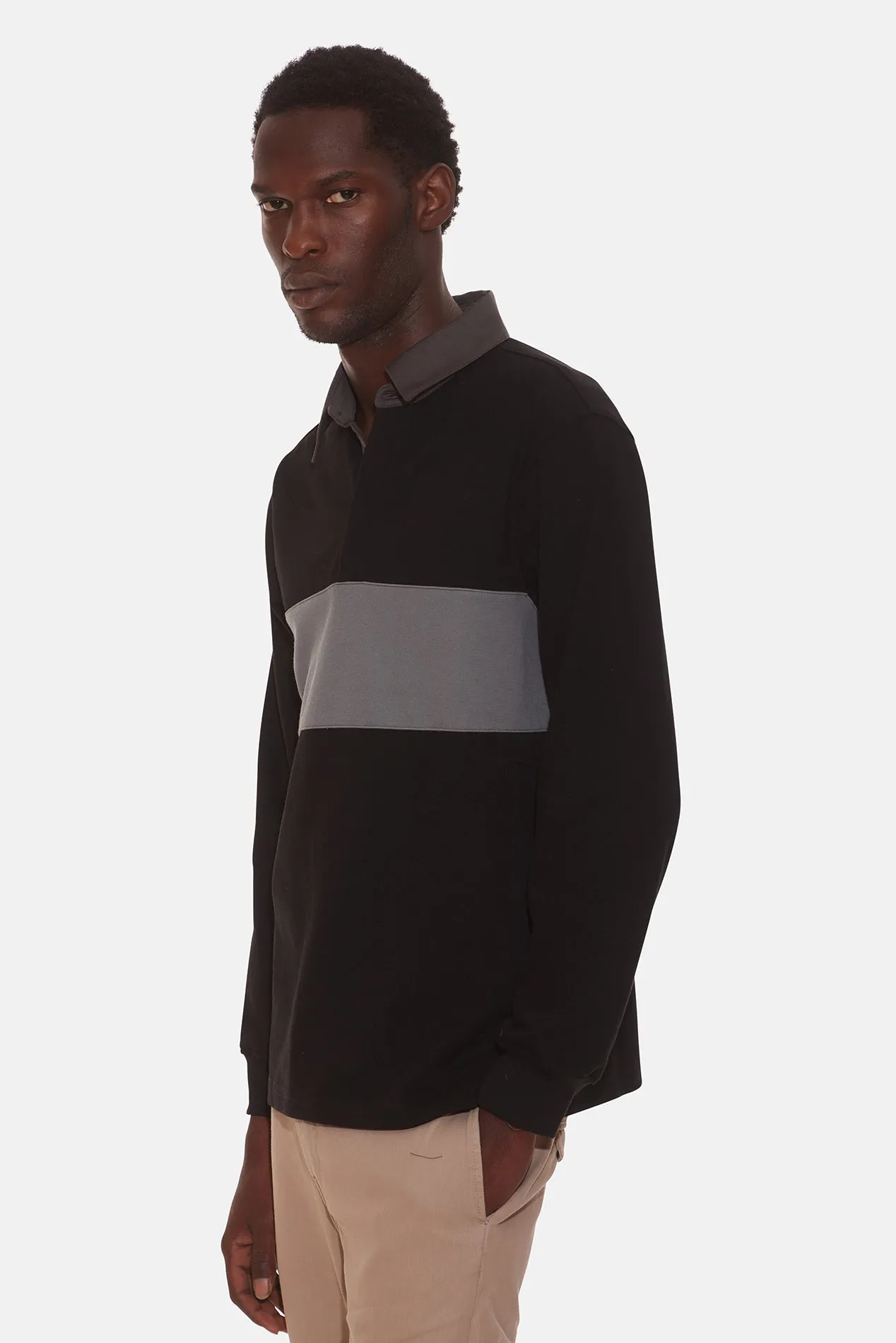 Striped Rugby Black W/ Charcoal Stripe sold by Blue & Cream product image thumbnail 3