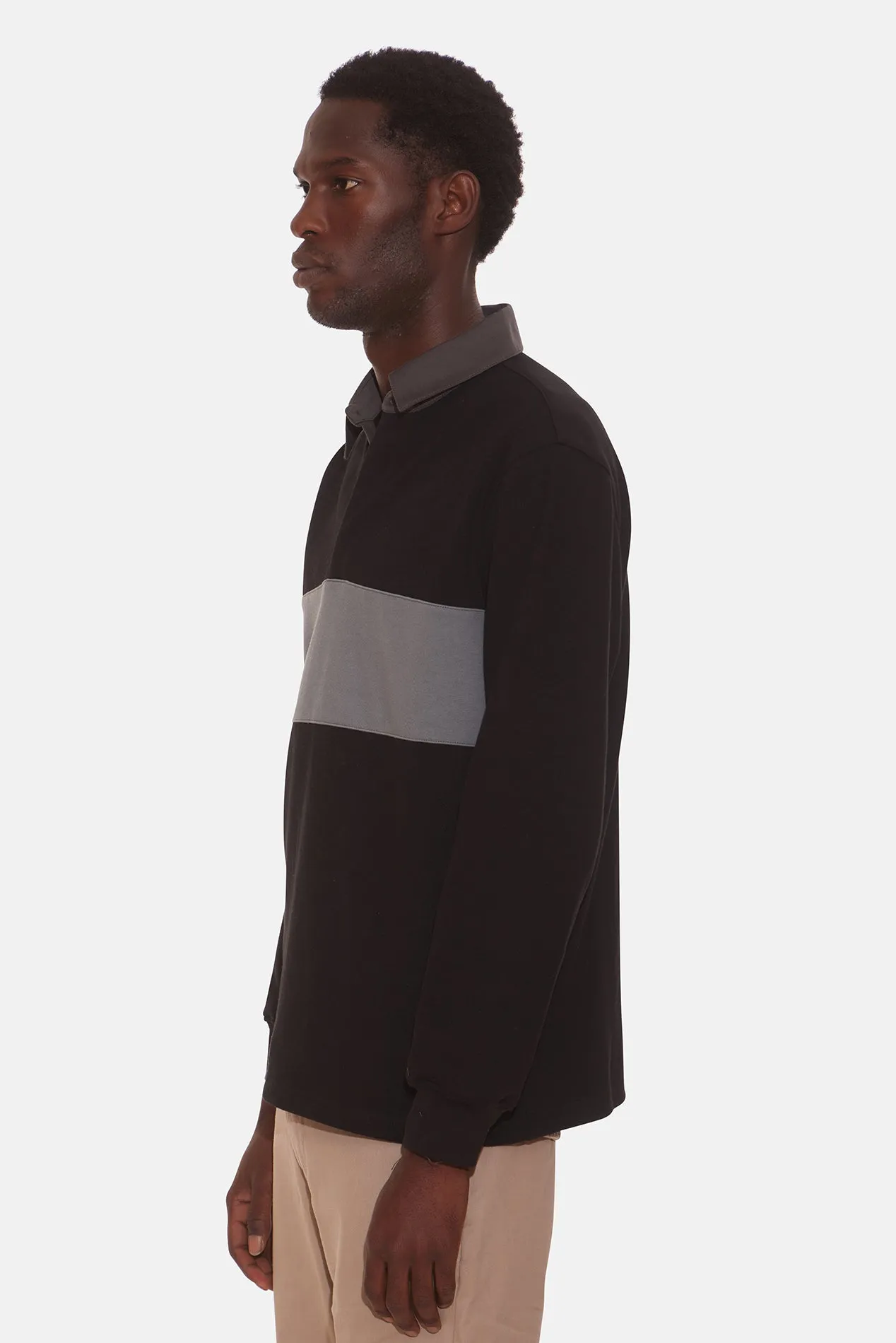 Striped Rugby Black W/ Charcoal Stripe sold by Blue & Cream product image thumbnail 5