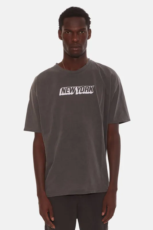 New York Tee Vintage Black/White sold by Blue & Cream