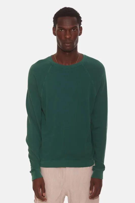 French Terry Raglan Crew Washed Rainforest sold by Blue & Cream
