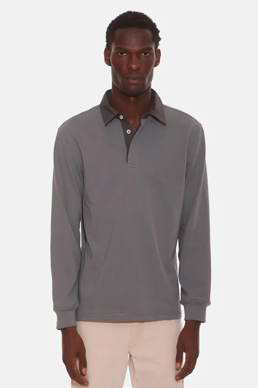 Solid Rugby Grey W/ Charcoal Collar sold by Blue & Cream