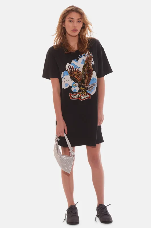 Harley Clouds Oversized Tee Dress Coal Pigment sold by Blue & Cream