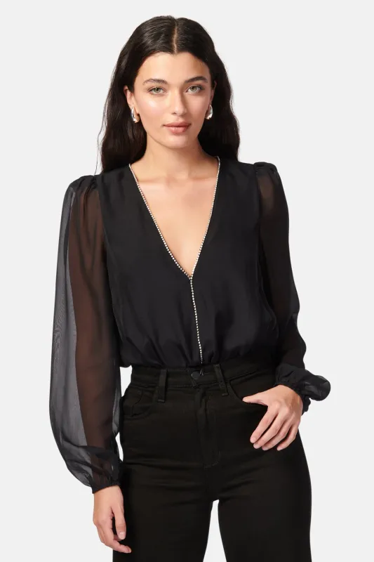 Ingrid Crystal Bodysuit Black sold by Blue & Cream